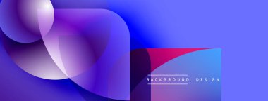 Soyut sıvı şekiller, canlı mor renkler, modern tasarım elementleri. Gradyan renkler dinamik görsel etki yaratır. Mevcut en küçük metin.