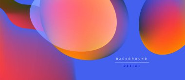 Soyut sıvı şekilleri canlı renkleri harmanlar. Turuncu, pembe, mavi gradyanlar modern arka plan tasarımı yaratır. Yumuşak geçişler, dinamik kompozisyon.