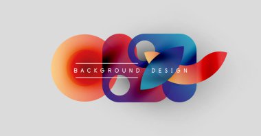 Soyut, enerjik şekiller çakışıyor. Renkler karışır, dinamik görsel efekt yaratır. Metin, kompozisyon içerisindeki arkaplan tasarımını okur.