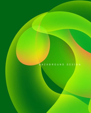 Soyut yeşil tasarım akışkan şekiller, gradyanlar içerir. Canlı renkler dinamik görsel efekt yaratır. Modern arkaplan resimleme.