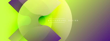 Soyut gradyanlar çakışıyor, dinamik görsel akış yaratıyor. Sarı, yeşil, mor pürüzsüz bir karışım. Modern tasarım ögesi.