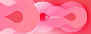 Soyut pembe tasarım. Üst üste binen yuvarlak şekiller akışkan ve modern estetik yapılar yaratır. Gradyan derinlik ekler, görsel ilgi.