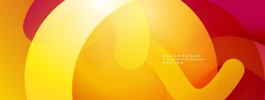 Soyut sıvı şekiller, canlı renklerin karışımı. Sarılar, portakallar, kırmızılar dinamik bileşim oluşturur. Arka planlar için modern tasarım ögesi.