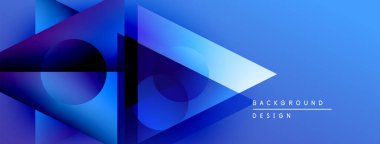 Soyut mavi şekiller örtüşür, dinamik görsel efekt yaratır. Renkler derinlik ve modern tasarım estetiğini gösteriyor..