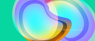 Soyut akışkan şekiller, canlı renklerin karışımı. Gradyan katmanlar dinamik görsel efekt yaratır. Arka planlar için modern tasarım ögesi.