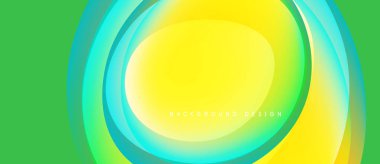 Soyut canlı katmanlar dinamik dairesel tasarım yaratır. Sarı, yeşil renkler düzgün bir şekilde harmanlanarak modern arkaplan oluşturur.