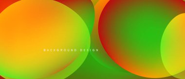 Soyut, enerjik çemberler çakışıyor. Renkler karışıyor, dinamik görsel efekt yaratıyor. Modern tasarım uygun arkaplanlar.