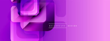 Soyut mor dizayn, üst üste binen kareler, dikdörtgenler. Gradyan gölgeler modern, dinamik görsel efektler yaratır. Mevcut en küçük metin.