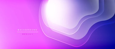 Soyut mor arkaplan akışkan katmanlar, yumuşak eğimler içerir. Minimum metin tasarım elementlerini gösterir. Modern, canlı estetik..