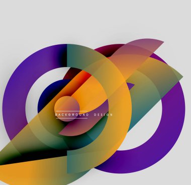 Soyut renkli çemberler dinamik görsel efektler yaratıyor. Modern tasarım elementleri değişim eğilimleri sunar.