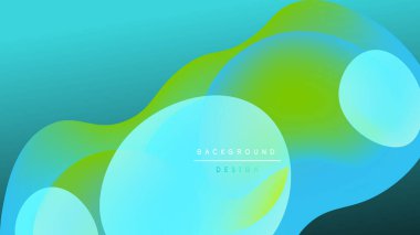 Soyut sıvı şekilleri, canlı mavi-yeşil gradyanlar. Modern tasarım, düz kıvrımlar, dinamik kompozisyon. Dijital projeler için arkaplan ögesi.
