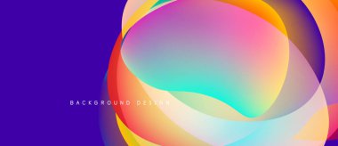 Soyut sıvı şekiller harmanlanarak canlı renkli bir arkaplan oluşturur. Gradyan renkler örtüşüyor, dinamik görsel kompozisyon oluşturuyor. Modern tasarım ögesi.