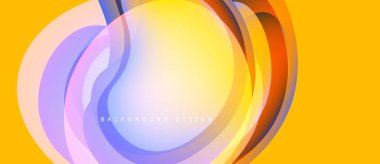 Abstract flowing shapes create dynamic composition. Warm colors dominate, with gradients suggesting light, movement. Modern design element.