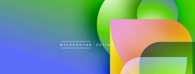Abstract colorful background. Overlapping circles create dynamic visual effect. Gradient transitions offer smooth color flow. Modern design element.