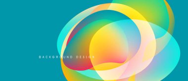 Abstract colorful overlapping circles create dynamic background. Teal base provides vibrant contrast, modern design element.