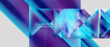 Abstract geometric design. Vibrant blues, purples, white create dynamic composition. Modern background suitable for digital projects.