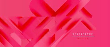 Abstract pink design features layered geometric shapes. Gradient creates depth, modern aesthetic. Minimal text indicates background use.