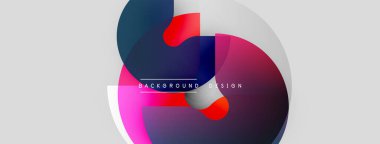 Abstract design features overlapping circles, vibrant colors, gradients. Modern aesthetic suitable for backgrounds, presentations. Minimalist style.