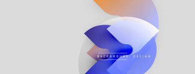 Soyut tasarım özellikleri üst üste binen daireler, gradyanlar. Mavi, turuncu renkler nötr arka plana hakim. Metin arka plan tasarımı okur. Modern, minimalist estetik.