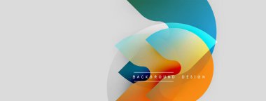 Soyut geometrik şekiller örtüşüyor, canlı renk eğimleri yaratıyor. Metin element arkaplan tasarımlı minimalist tasarım. Temiz, modern estetik.