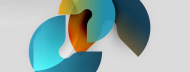 Soyut şekiller örtüşür, canlı renk karışımları yaratır. Akışkan formlar hareket, derinlik ve modern tasarım estetiğini önerir..