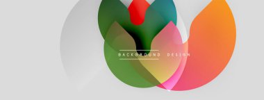 Soyut renkli çakışan daireler dinamik görsel efekt yaratır. Modern tasarım elementleri yenilik ve enerji öneriyor.