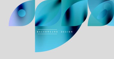 Soyut sıvı şekiller, havalı maviler, açık gri fon. Modern tasarım elementleri dinamik görsel akış yaratır. Minimalist estetik.