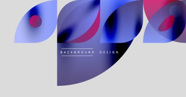 Soyut akışkan şekiller, mor renkler baskın. Modern tasarım elementleri dinamik görsel etki yaratır. Arkaplan eğimli renkler içerir.