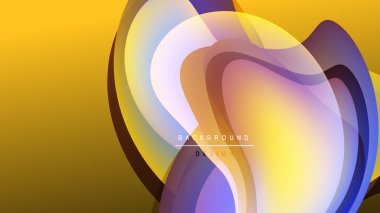 Soyut sıvı şekilleri, canlı sarı gradyanlar, koyu arkaplan. Modern tasarım ögesi, düz eğriler, katmanlı efekt.