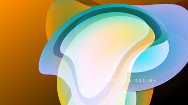 Soyut sıvı şekiller harmanlanarak canlı renk değişimleri yaratır. Yumuşak kıvrımlar hareketi, ışık etkileşimi bileşimi baskın kılar.
