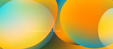Soyut renkli daireler çakışıyor, dinamik gradyanlar yaratıyor. Sıcak, serin renkler kusursuz bir şekilde harmanlanır. Modern arkaplan tasarımı ögesi.