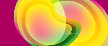 Soyut akışkan şekiller, canlı renklerin karışımı. Pembe, sarı, yeşil dinamik görsel efekt yaratır. Modern tasarım ögesi.