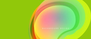 Parlak soyut bir arka plan. Üst üste binen renkli katmanlar dinamik görsel efekt yaratır. Artan renkler düzgün bir şekilde karışır ve sıvı şekiller oluşturur..