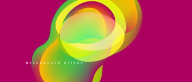 Soyut canlı tasarım morumsu arkaplan üzerinde renkli şekiller akan özellikler. Modern grafik ögesi, dinamik bileşim.