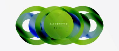 Soyut geometrik şekiller çakışıyor. Yeşil, mavi renkler dinamik görsel efekt yaratır. Arkaplan ve sunumlar için modern tasarım ögesi.