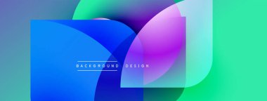 Soyut, enerjik, örtüşen şekiller modern arka plan yaratır. Renkler karışıyor, dinamik görsel kompozisyon oluşturuyor. Tasarım akışkan, enerjik hissediyor.