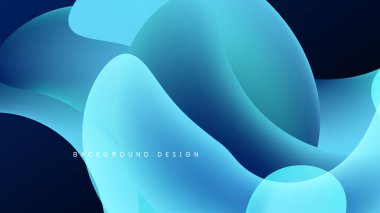 Soyut mavi şekiller koyu arkaplan ile örtüşür. Pürüzsüz gradyanlar akış yaratır, modern tasarım. Minimalist estetik, rahatlatıcı görseller.