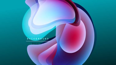 Soyut sıvı şekiller harmanlanarak canlı renk değişimleri yaratır. Tasarım koyu arkaplan üzerinde metin ögeleri içerir.