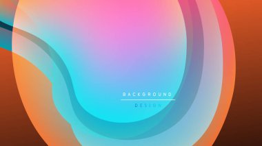 Soyut sıvı şekiller harmanlanarak canlı renk değişimleri yaratır. Tasarım pembe, turuncu, mavi renkler ve siyah arkaplan içeriyor. Modern estetik.