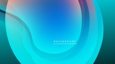 Soyut katmanlar akışkan şekiller yaratır. Mavi, deniz mavisi, şeftali rengi koyu arkaplan ile harmanlanmış. Modern tasarım ögesi.