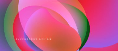 Soyut sıvı şekiller harmanlanarak canlı renk değişimleri yaratır. Tasarımda pembeler, yeşiller, morlar, pürüzsüz geçişler var. Modern estetik.