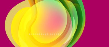 Soyut akışkan şekiller, canlı renklerin karışımı. Gradyan etkisi olan modern tasarım, dinamik kompozisyon. Projeler için arkaplan ögesi.