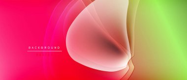 Soyut, enerjik bir arkaplan. Akan şekiller pembe, sarı ve yeşil renkleri harmanlıyor. Dijital projeler için modern tasarım ögesi.