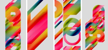 Soyut renkli paneller. Geometrik şekiller çakışıyor ve canlı bir görsel etki yaratıyor. Modern tasarım, parlak renkler kompozisyona hakim..