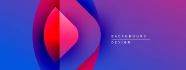 Soyut sıvı şekilleri canlı mor, mavi, kırmızı renkleri harmanlar. Arka planlar ve sunumlar için modern tasarım öğesi. Minimalist estetik.