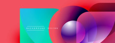 Soyut renkli tasarım. Üst üste binen daireler, gradyanlar canlı bir görsel etki yaratır. Metin arka plan tasarımı okur. Modern estetik.