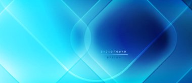 Soyut mavi tasarım parlak çizgiler, şekiller içerir. Gradyan etkileri olan modern arka plan, pürüzsüz geçişler. Minimalist estetik.