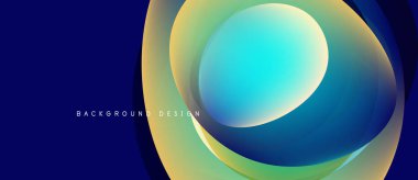 Soyut tasarım eşmerkezli daireler içerir. Mavi, sarı renkler harmanlanarak dinamik görsel efekt yaratır. Sunumlar için modern arkaplan uygun.