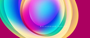 Soyut renkli katmanlar dinamik dairesel tasarım yaratır. Canlı renkler harmanlanır, pürüzsüz eğimler oluşur, modern estetik..
