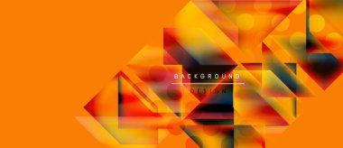 Soyut geometrik şekiller, canlı turuncu renkler, dinamik kompozisyon. Modern tasarım elementleri çarpıcı görsel etki yaratır.